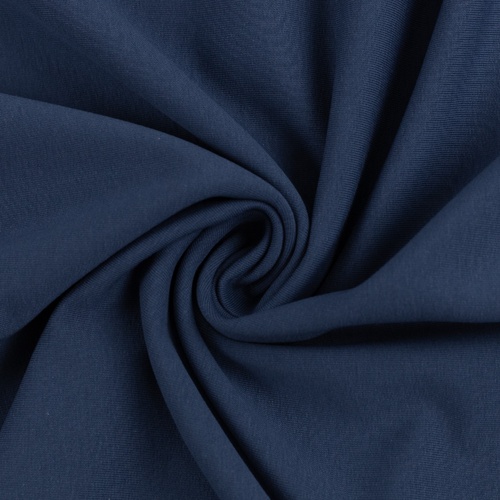 European Cotton Elastane Jersey, Solid, Oeko-Tex, Denim Blue