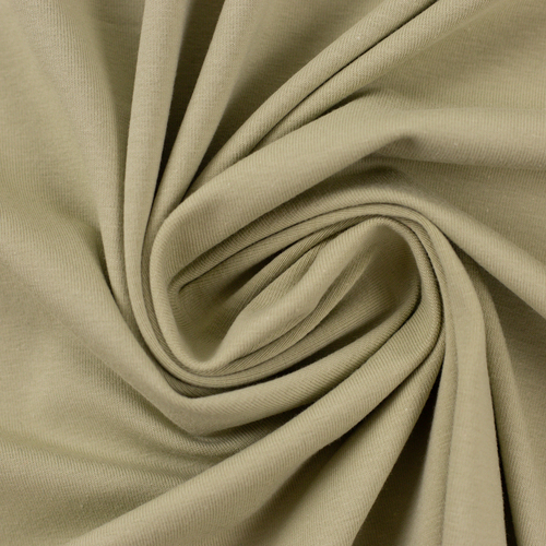 European Cotton Elastane Jersey, Solid, Oeko-Tex, Flax