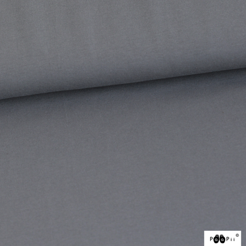 *REMNANT 80cm* PaaPii Design, GOTS Organic French Terry, Solid, Dark Grey