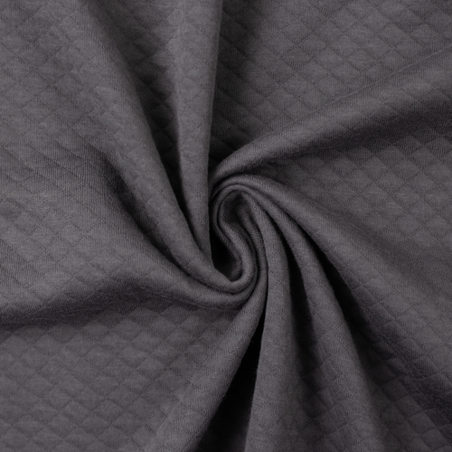 European Quilted Knit, Oeko-Tex, Diamonds, Charcoal Grey