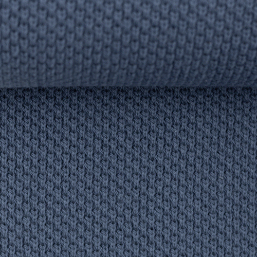 European Textured Cotton Knit, Oeko-Tex, Denim Blue