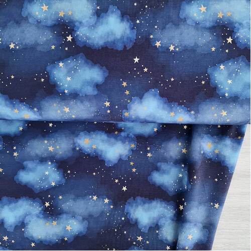European Modal Blend French Terry Knit, Night Sky