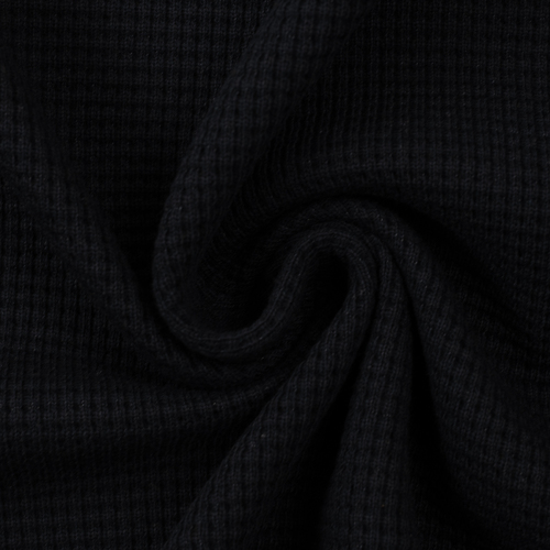 European Winter Waffle Knit, Oeko-Tex, Black