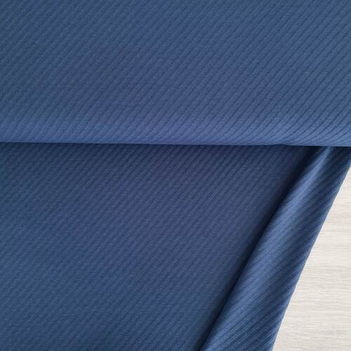 European Cotton Jacquard Knit, Oeko-Tex, Diagonal Denim Blue