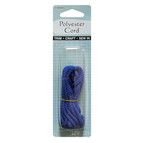 Uni-Trim Drawstring Cord, Polyester 3m - ROYAL BLUE