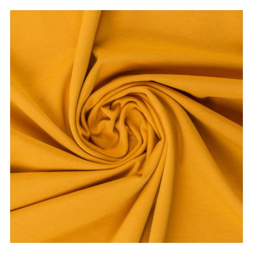 European Cotton Elastane Jersey, Solid, Oeko-Tex, Mustard Yellow