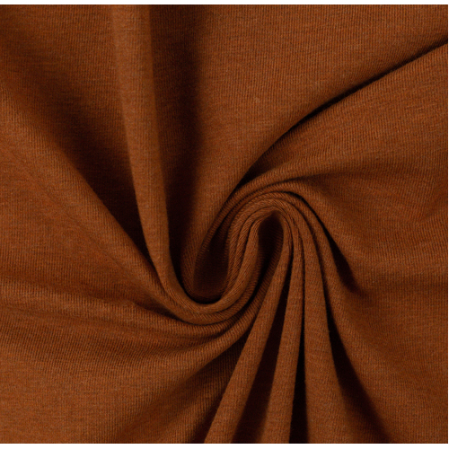 European Cotton Elastane Jersey, Oeko-Tex, Melange Burnt Orange