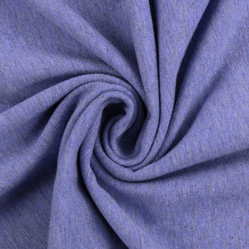 European Cotton Elastane Jersey, Oeko-Tex, Melange Blue Grey