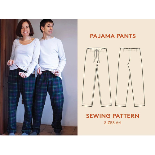 Wardrobe By Me, Unisex Pajama Pants Sewing Pattern