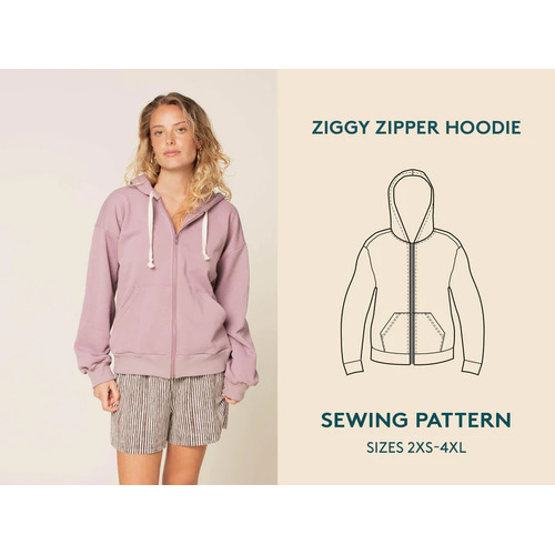 Wardrobe By Me, Zipper Hoodie Sewing Pattern