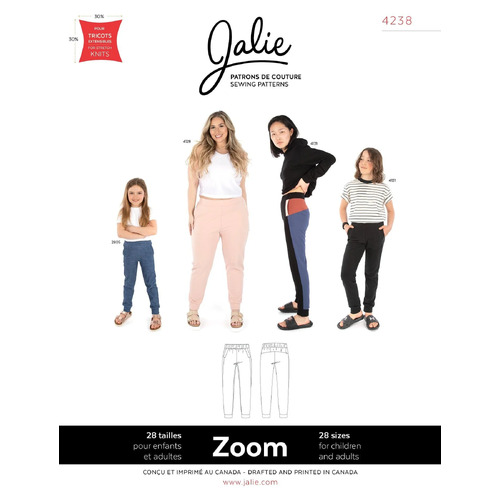 Jalie Sewing Patterns, 4238 ZOOM Modern Joggers