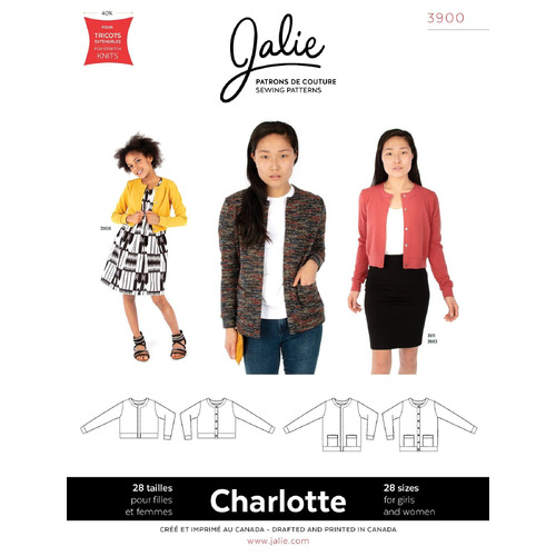 Jalie Sewing Patterns, 3900 CHARLOTTE Cardigans