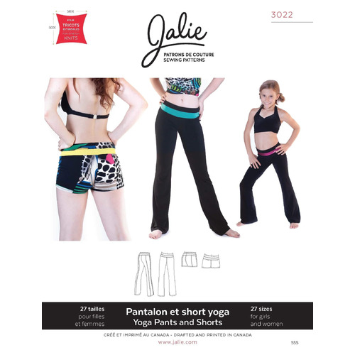 Jalie Sewing Patterns, 3022 Yoga Pants and Shorts