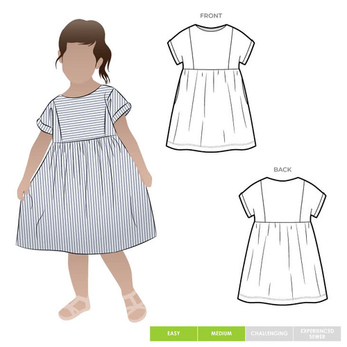Style Arc Sewing Patterns, Lacey Kids Dress 1-6