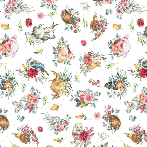 Devonstone Collection, Bush Celebration, Aussie Flora & Fauna White
