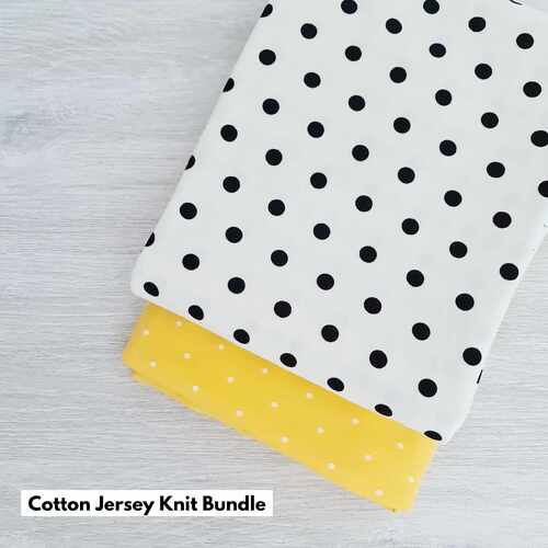 *BUNDLE 2 PIECE* Art Gallery Fabrics, Oeko-Tex, Spotted Bubbles Caviar & Spotted Speckles Banana in KNIT