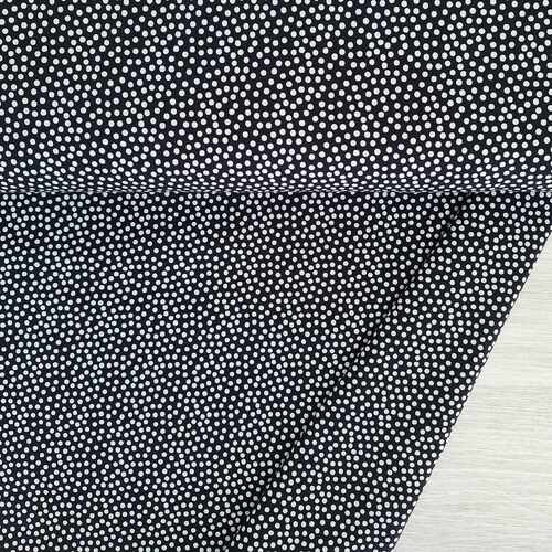European Cotton Elastane Jersey, Oeko-Tex, Spotty Black White