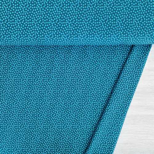 European Cotton Elastane Jersey, Oeko-Tex, Spotty Petrol Light Turquoise
