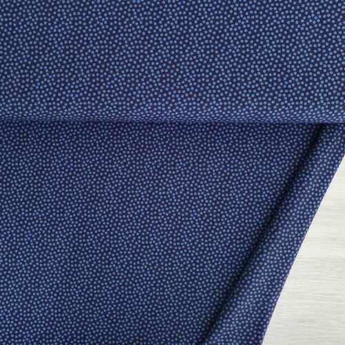 European Cotton Elastane Jersey, Oeko-Tex, Spotty Navy Royal Blue