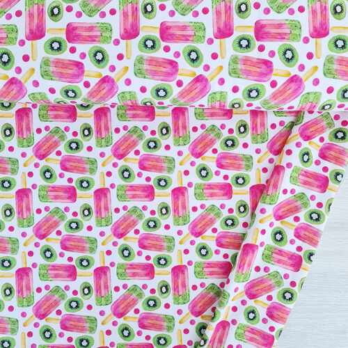 European Cotton Elastane Jersey, Oeko Tex, Fruit Ice Blocks