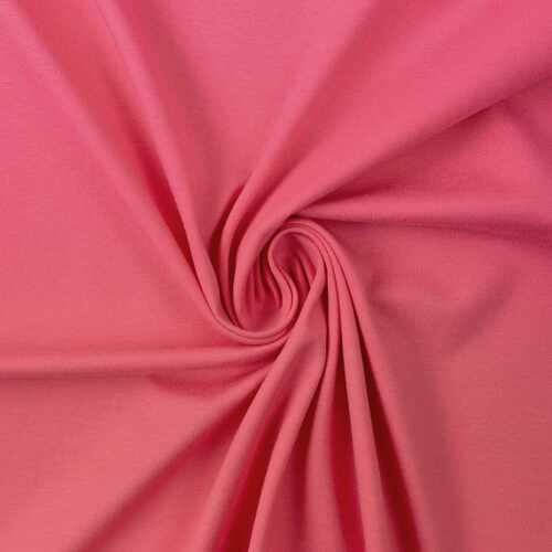 European Cotton Elastane Jersey, Solid, Oeko-Tex, Flamingo Pink