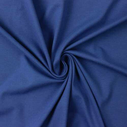*REMNANT 63cm* European Cotton Elastane Jersey, Solid, Oeko-Tex, Lapis Blue