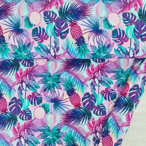 European Viscose Jersey Knit, Oeko-Tex, Island Life