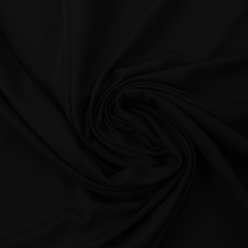 European Modal Blend French Terry Knit, Solid, Black
