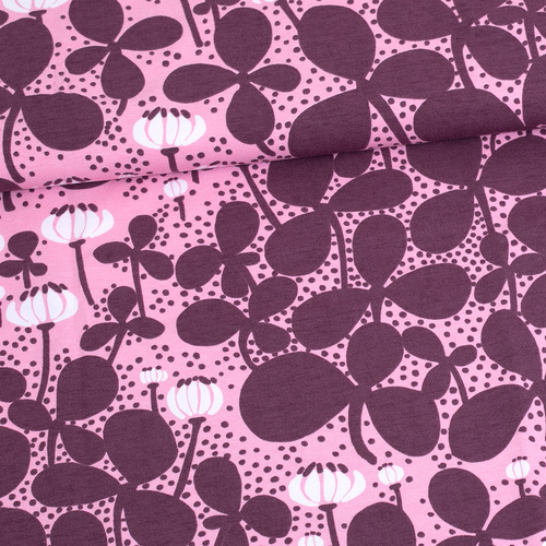 PaaPii Design, GOTS Organic Jersey, Clover Light Pink Beetroot