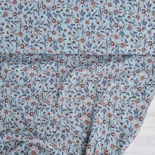 European Woven Viscose, Oeko-Tex, Sweet Floral Blue