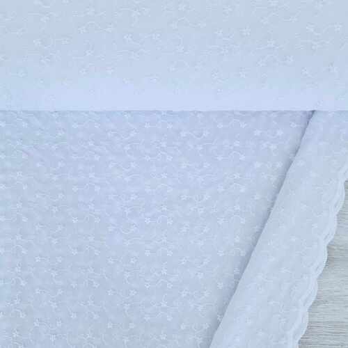 European Broderie Anglaise Cotton, Meadow White