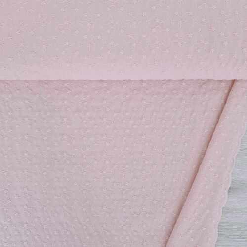 European Broderie Anglaise Cotton, Meadow Baby Pink