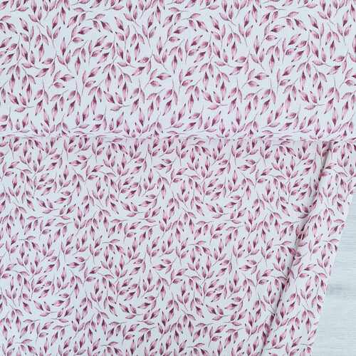 European Fine Ribbed Jersey Knit, Oeko-Tex, Petals Rose