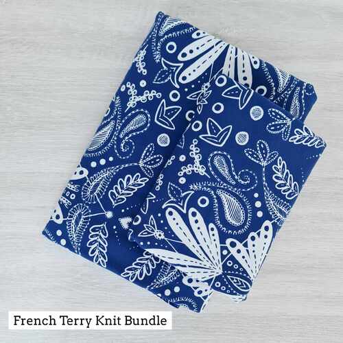 *2 PIECE REMNANT* European Modal Blend French Terry Knit, Harmony Royal Blue