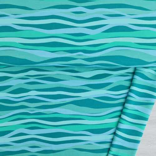 European Cotton Elastane Jersey, Oeko Tex, Waves Green