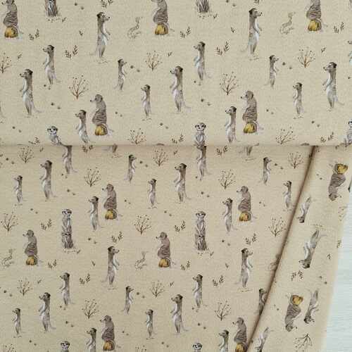 European Cotton Elastane Jersey, Oeko Tex, Meerkats