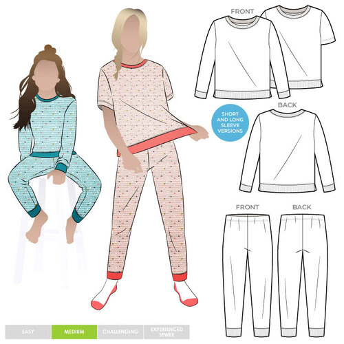 Style Arc Sewing Patterns, Childrens (Kids) PJ Set 1-8