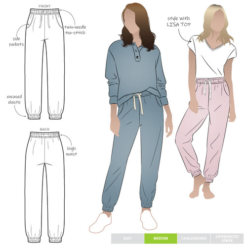 Style Arc Sewing Patterns, Ernie Knit Pant 10-22