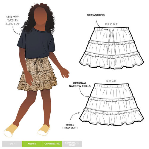 Style Arc Sewing Patterns, Melody Kids Skirt 2-8