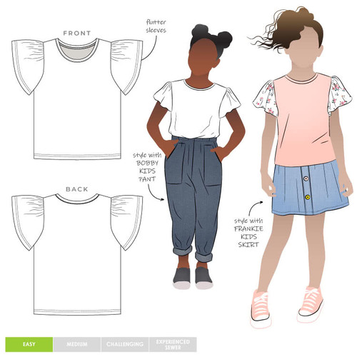 Style Arc Sewing Patterns, Harlow Kids Knit Top 2-8