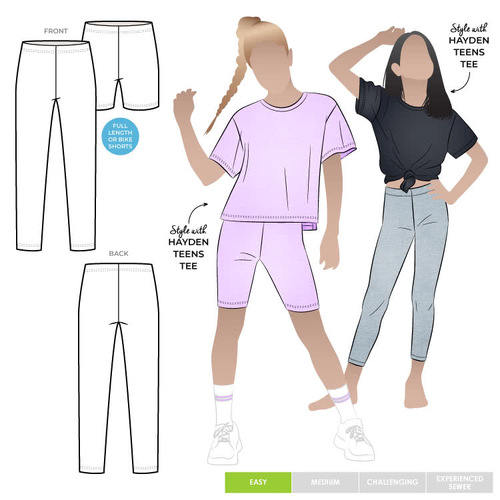 Style Arc Sewing Patterns, Lily Teens Knit Legging 8-16