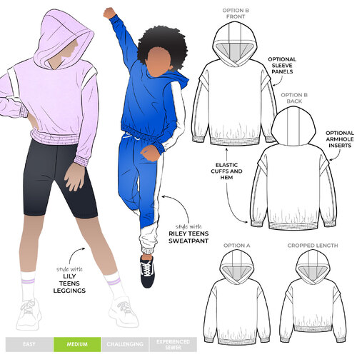 Style Arc Sewing Patterns, Beckett Teens Sweater 8-16