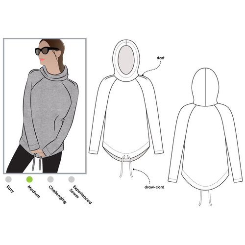 Style Arc Sewing Patterns, Josie Hoodie 4-16