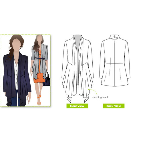 Style Arc Sewing Patterns, Nina Cardigan 10-22