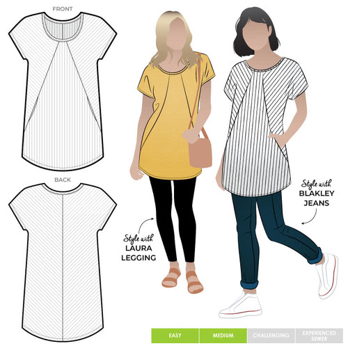 Style Arc Sewing Patterns, Reece Knit Tunic 4-16