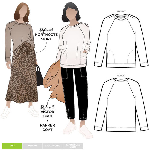 Style Arc Sewing Patterns, Preston Knit Sweater 18-30