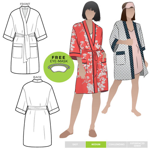 Style Arc Sewing Patterns, Loungewear Kimono Robe 10-22