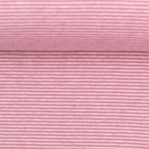 European Cotton Elastane Jersey, Oeko-Tex, 1mm Stripes Rose/White