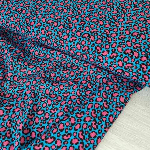 European Double Gauze, Oeko-Tex, Leo Blue/Pink