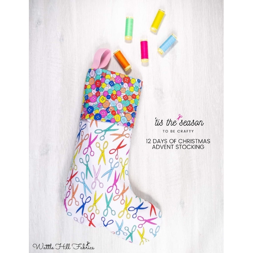 12 Days of Christmas Advent Stocking - White